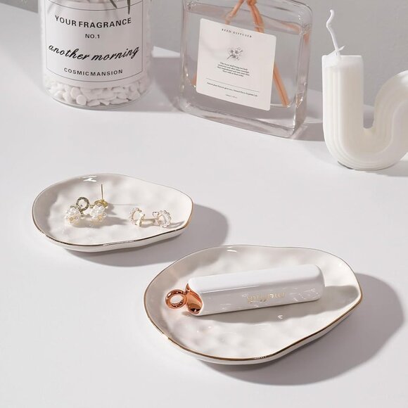 Jewelry Dish Set of 2, Large Jewelry Tray for More Jewelry Ring Dish Jewelry Bow - Picture 3 of 6